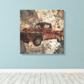 Antiek Rustic Old Truck Canvas Afdruk (Insitu (Houten vloer))