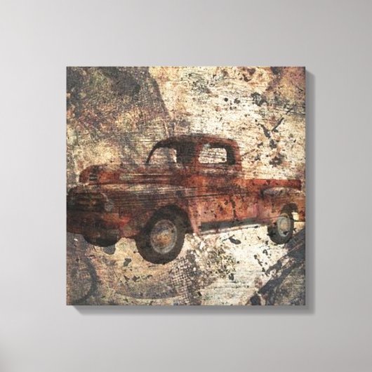 Antiek Rustic Old Truck Canvas Afdruk (Voorkant)