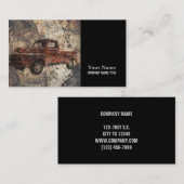 Antiek Rustic Old Truck Visitekaartje (Voorkant / Achterkant)