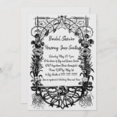 Antiek rustieke monochrome bloem kaart (Voorkant / Achterkant)