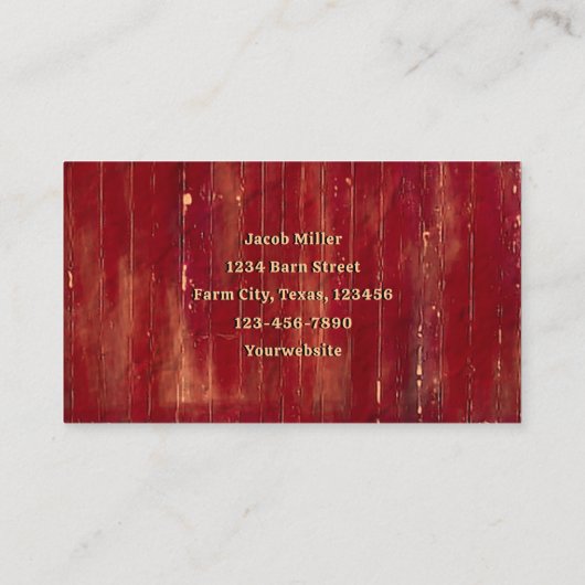  Antiek Rustige textuur Schets Kunst Rood Barn Visitekaartje (Achterkant)