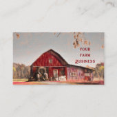  Antiek Rustige textuur Schets Kunst Rood Barn Visitekaartje (Voorkant)