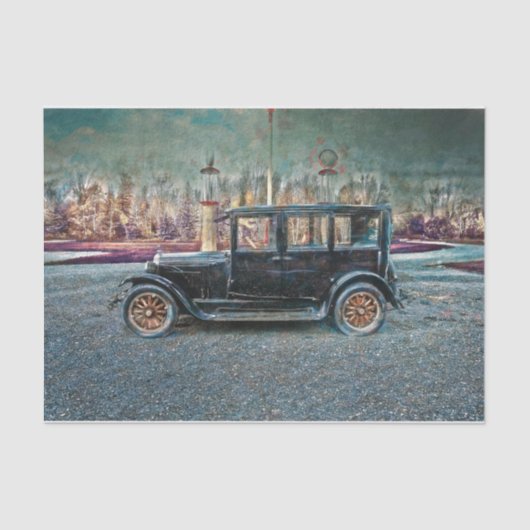  Antiek Rustige zwarte oude kooi Tissuepapier (Voorkant)