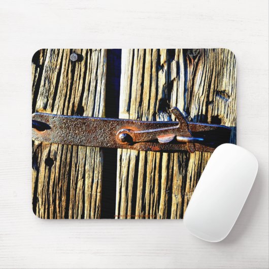 Antiek Rustisch hout en ijzerhoudend metaal Afbeel Muismat (Met muis)