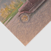 Antiek Rustisch land - bruine autoschets Tissuepapier (Detail)