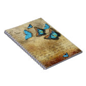 Antiek Rustische ontkoppeling en blauwe vlinders Notitieboek (Rechterzijde)