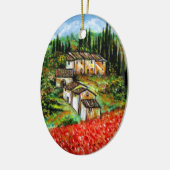 ANTIEK RUSTISCHE VILLAGE IN TUSCANY KERAMISCH ORNAMENT (Links)