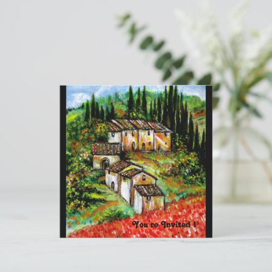 ANTIEK RUSTISCHE VILLAGE IN TUSCANY, rood blauw zw Kaart (Staand voorkant)