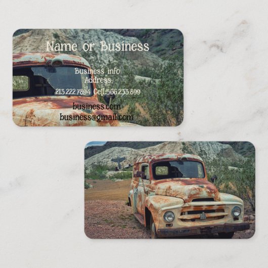  Antiek Rusty Truck Visitekaartje (Voorkant / Achterkant)
