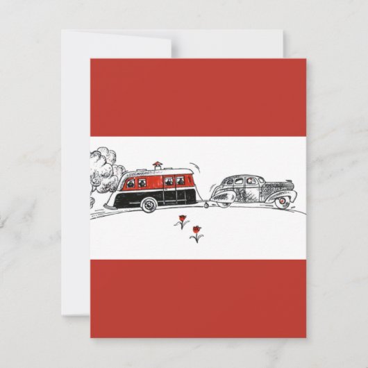 Antiek RV-camper en -kartonnen tekening Kaart (Voorkant)