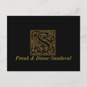 Antiek S-monogram Briefkaart