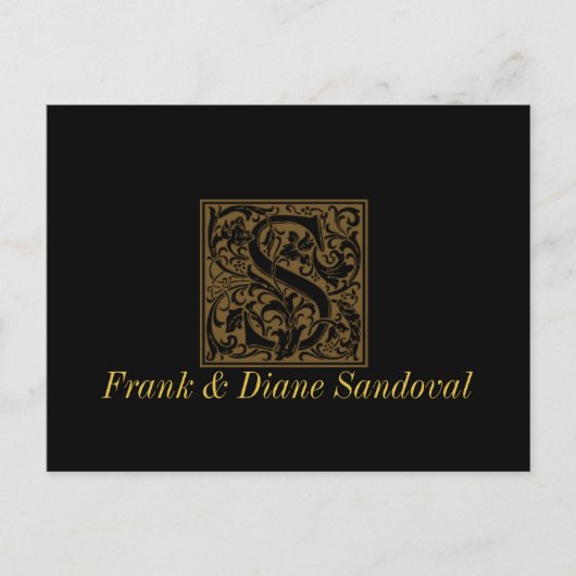 Antiek S-monogram Briefkaart (Voorkant)
