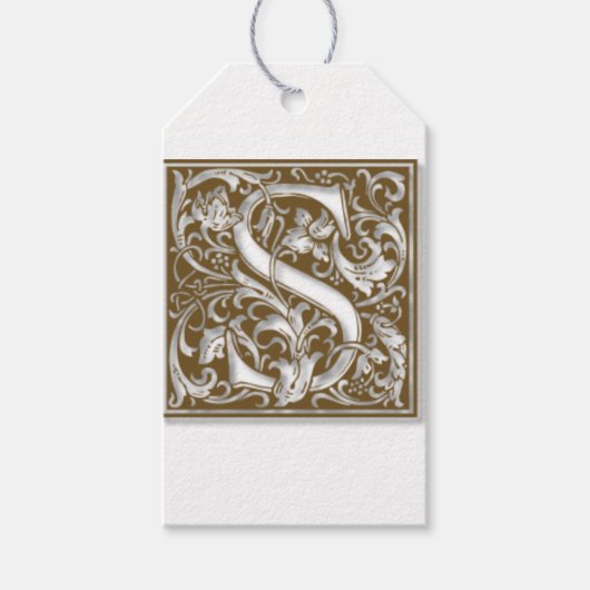 Antiek S-monogram Cadeaulabel (Voorkant)
