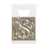 Antiek S-monogram Creditkaart Flessenopener (Achterkant)