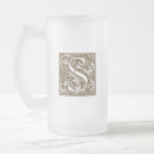 Antiek S-monogram Matglas Bierpul (Links)