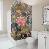 Antiek Salie Groene Japans Kimono Bloembloem Douchegordijn (In situ)