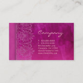 Antiek Salon Spa Visitekaartje hete roze (Achterkant)