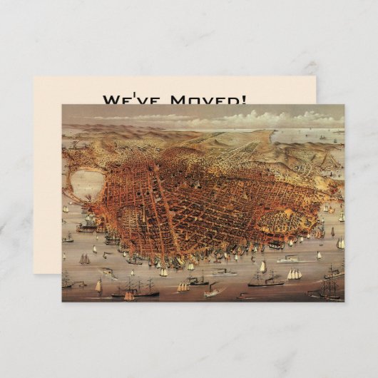 Antiek San Francisco City Map, adreswijziging Kaart (Voorkant / Achterkant)