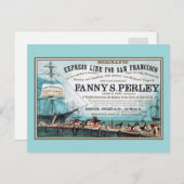 Antiek San Francisco Express-scheepvaartlijn Briefkaart (Voorkant / Achterkant)