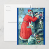 Antiek Santa afbeelding kopie kolenvanger ongewoon Briefkaart (Voorkant / Achterkant)