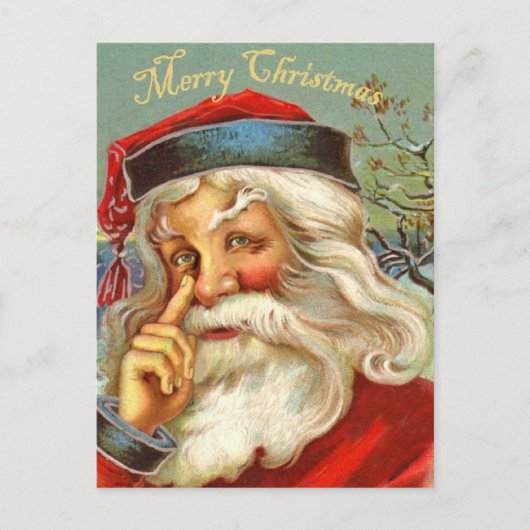  Antiek Santa Christmas Briefkaart (Voorkant)