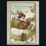 ANTIEK SANTA EN SLEIGH MERRY CHRISTMAS TISSUEPAPIER<br><div class="desc">Een oude lithograaf,  antiek kerstkaart met kerstman en zijn slee vol speelgoed. Een oude tekst en typografie op weersnede perkament. Voor meer vintage kerstprints zie het SalvageScapes collectie CHRISTMAS & WINTER NOSTALGIA</div>