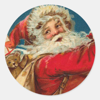 Antiek Santa Kerst sticker