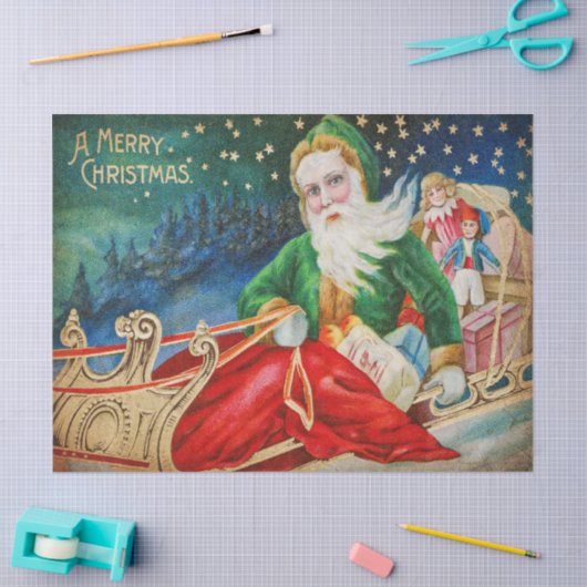 Antiek Santa Tissue- of losbladpapier Tissuepapier (Craft)