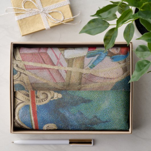 Antiek Santa Tissue- of losbladpapier Tissuepapier (Geschenk)