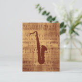 Antiek saxofon briefkaart (Staand voorkant)