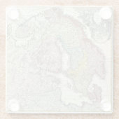 Antiek Scandinavia-kaart Glazen Onderzetter (Achterkant)