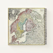 Antiek Scandinavia-kaart Notitieboek (Achterkant)