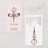 Antiek schaar- en bandenroze zeemacht visitekaartje (Voorkant / Achterkant)