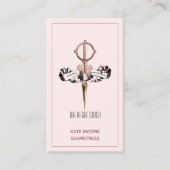 Antiek schaar- en bandenroze zeemacht visitekaartje (Voorkant)