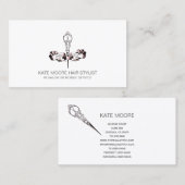 Antiek  schaar haarlijst visitekaartje (Voorkant / Achterkant)