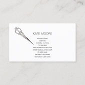 Antiek  schaar haarlijst visitekaartje (Achterkant)