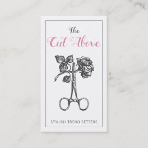 Antiek schaar-haarlijst visitekaartje