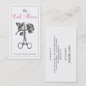 Antiek schaar-haarlijst visitekaartje (Voorkant / Achterkant)