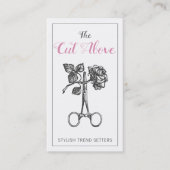 Antiek schaar-haarlijst visitekaartje (Voorkant)