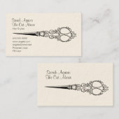  Antiek schaar haarlijst Visitekaartje (Voorkant / Achterkant)