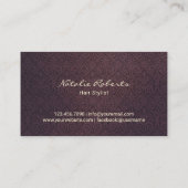 Antiek schaar Hair Stylist  Paars Damask Visitekaartje (Achterkant)