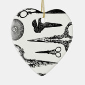 Antiek schaar Vignette Keramisch Ornament (Rechts)