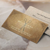 Antiek schaarser met hair Salon-benoeming Afsprakenkaartje