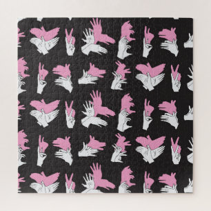 Antiek schaduw handpatroon ontwerp legpuzzel