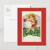  Antiek schattig Harten Valentijnse Briefkaart (Voorkant / Achterkant)