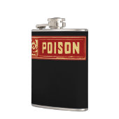 Antiek schedel en gekruiste botten giflabel heupfles (Links)