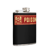 Antiek schedel en gekruiste botten giflabel heupfles (Rechts)