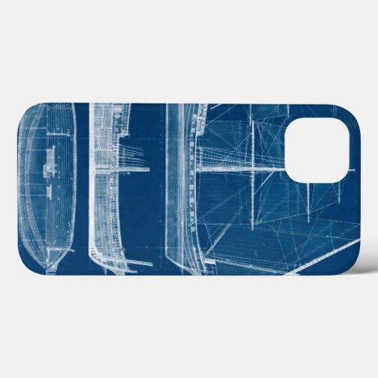 Antiek scheepsblauwdruk I Case-Mate iPhone Case (Achterkant (horizontaal))