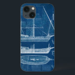 Antiek scheepsblauwdruk I iPhone 13 Hoesje<br><div class="desc">Kaarten en blauwdrukken</div>