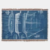 Antiek scheepsblauwdruk I Deken (Voorkant)